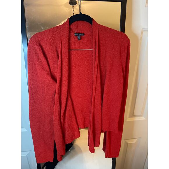 EILEEN FISHER 100% Wool Angle Front Cascade Open Front Cardigan Size XS - Picture 2 of 7